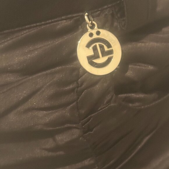 Gaelle Ruched Gathered Satin Black Pants - Picture 6 of 13